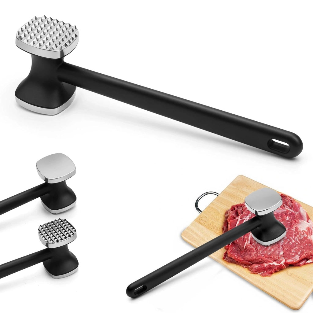 Batticarne in lega di zinco, con due lati, lunghezza 25,5 cm