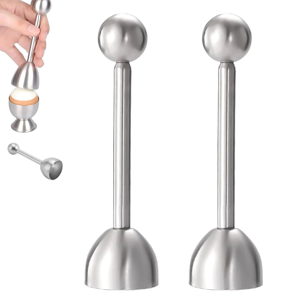 Apriscatole a sfera, 2 pezzi, acciaio inossidabile, ergonomico, argento