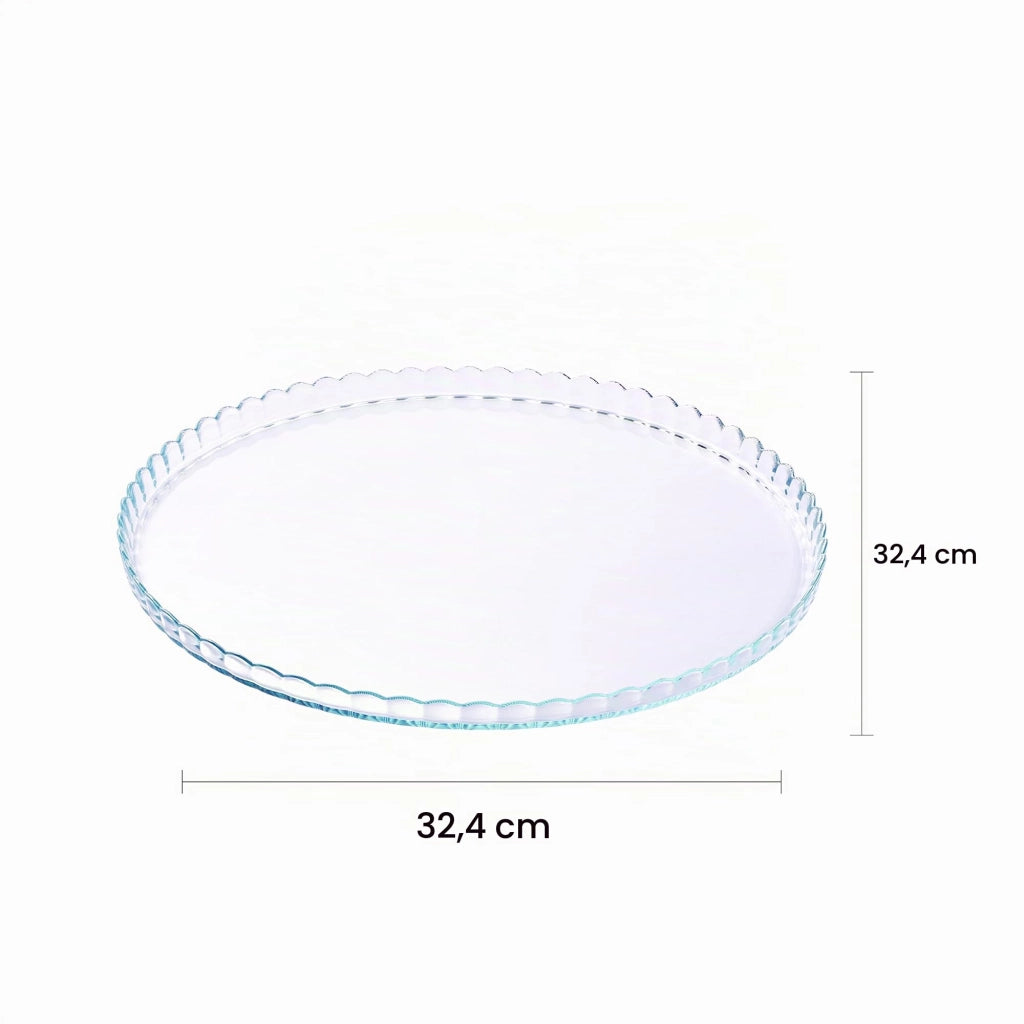 Piatto per dolci, pasticceria, diametro 32,2 cm, vetro, trasparente