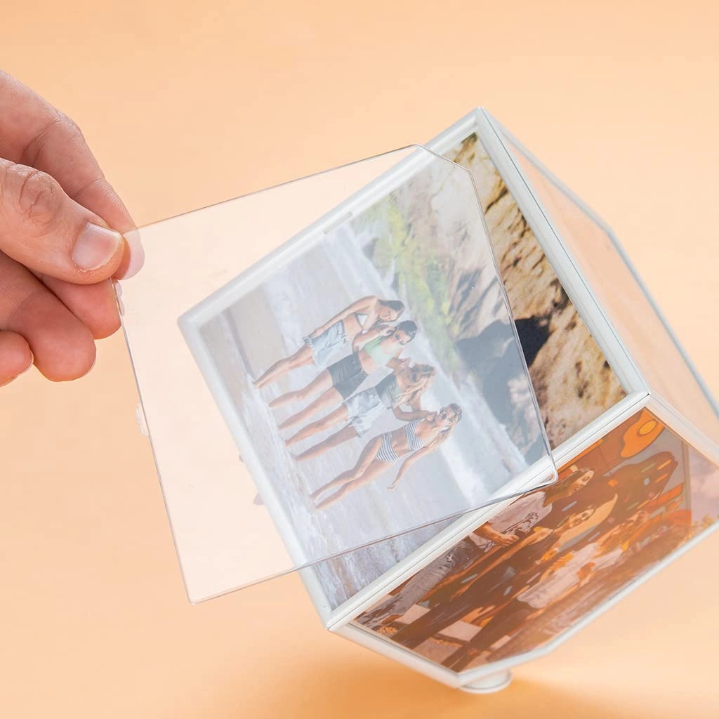 Cornice girevole per 6 foto, dimensioni 15x15 cm, alimentata a batteria