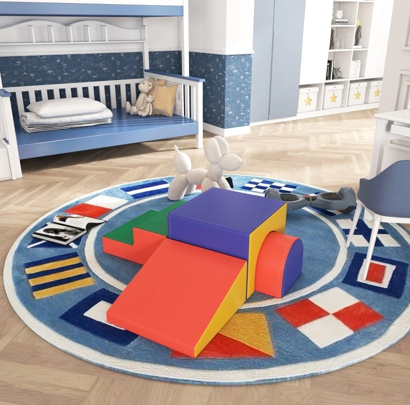 Gioco di motricità per bambini 4 pezzi 150x50x39 cm in similpelle multicolore 1-3 anni