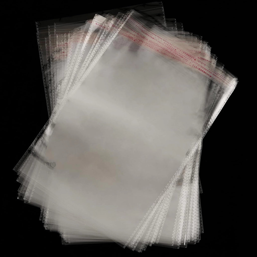 500 buste trasparenti A4, autoadesive, in OPP, dimensioni 22x34 cm