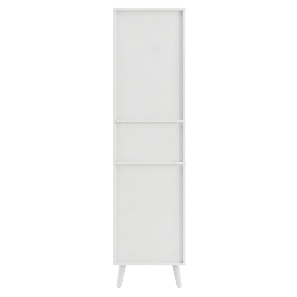 Mobile alto da bagno bianco 40 x 30 x 166 cm con ante reversibili e cassetto
