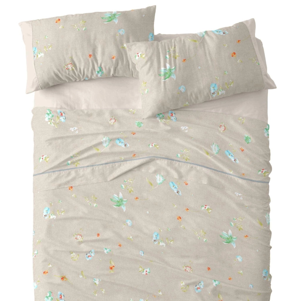 Set di lenzuola in cotone, dimensioni 90x190/200 cm, design 629, stile lino