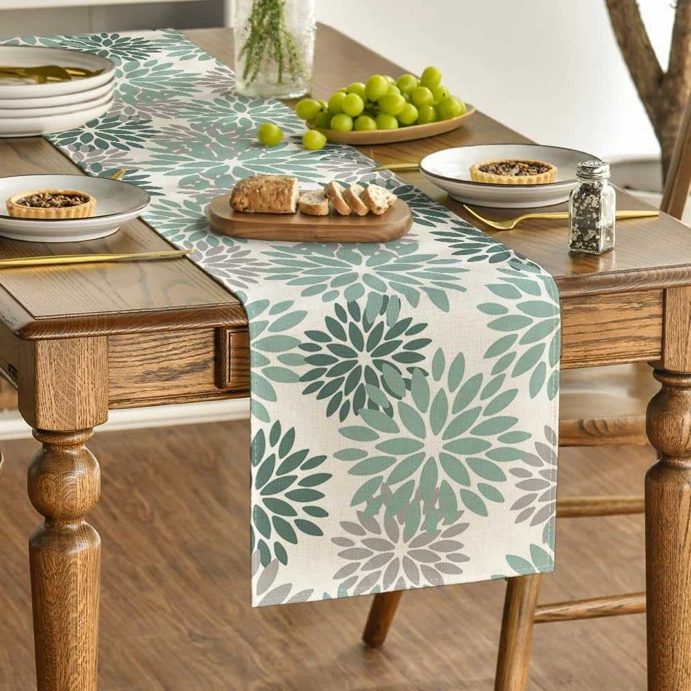 Tovaglia rettangolare in poliestere, motivo floreale, 40x180 cm