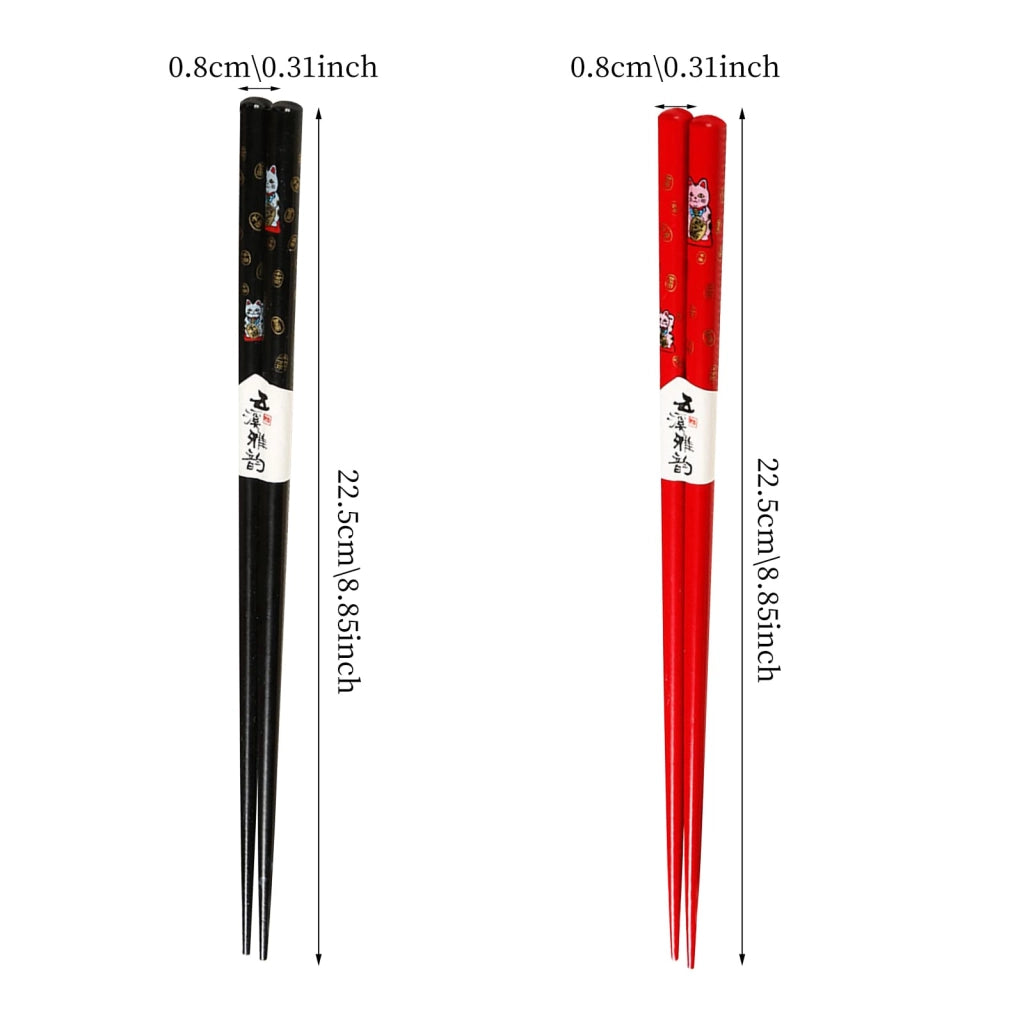 Set di bacchette per gatti, 2 paia, con supporto in Vetroceramica, legno, 22,5 cm
