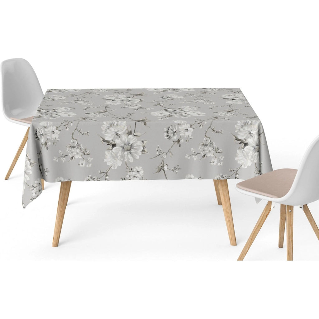 Tovaglia, 140x140 cm, rettangolare, grigia, impermeabile e resistente alle macchie