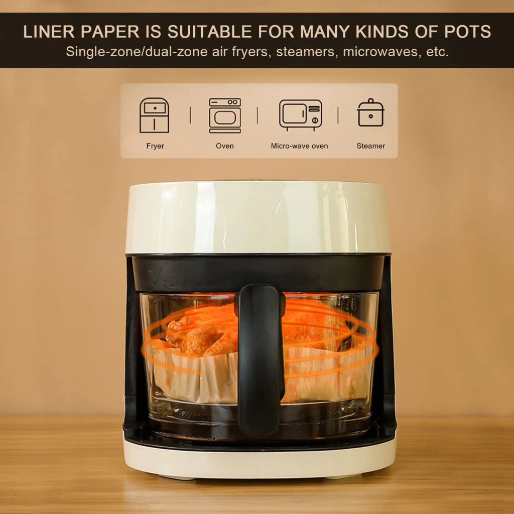 Fodere per friggitrice ad aria, 120 pezzi, carta forno, dimensioni 22x14x4,5 cm