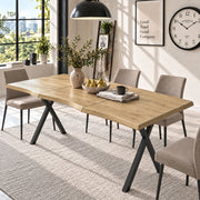 Tavolo da pranzo 160x78 cm in MDF effetto legno con gambe X