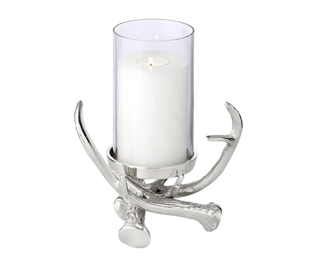 Candela da esterno Blitu, in alluminio, altezza 25 cm, per candele con base piatta