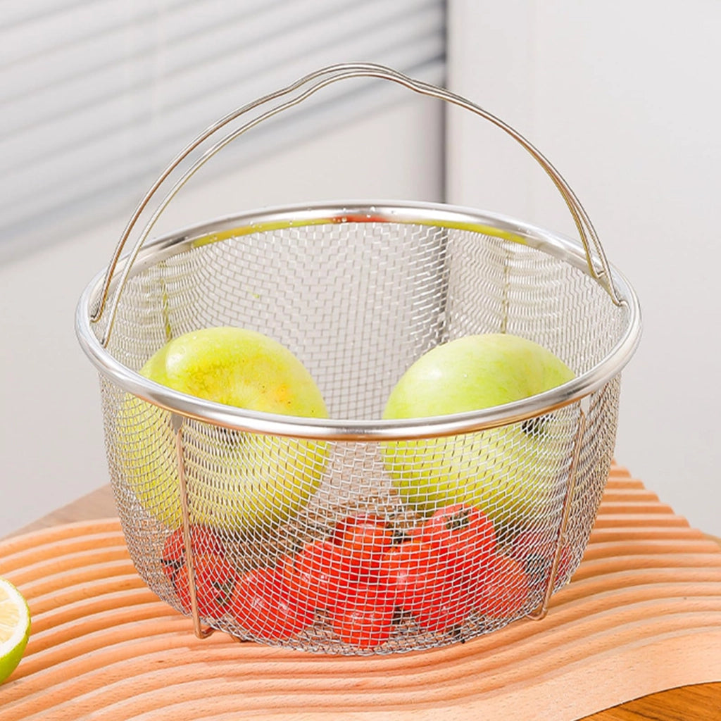 Scolapasta in acciaio inossidabile, 18 cm, con funzione di scolatura e manico