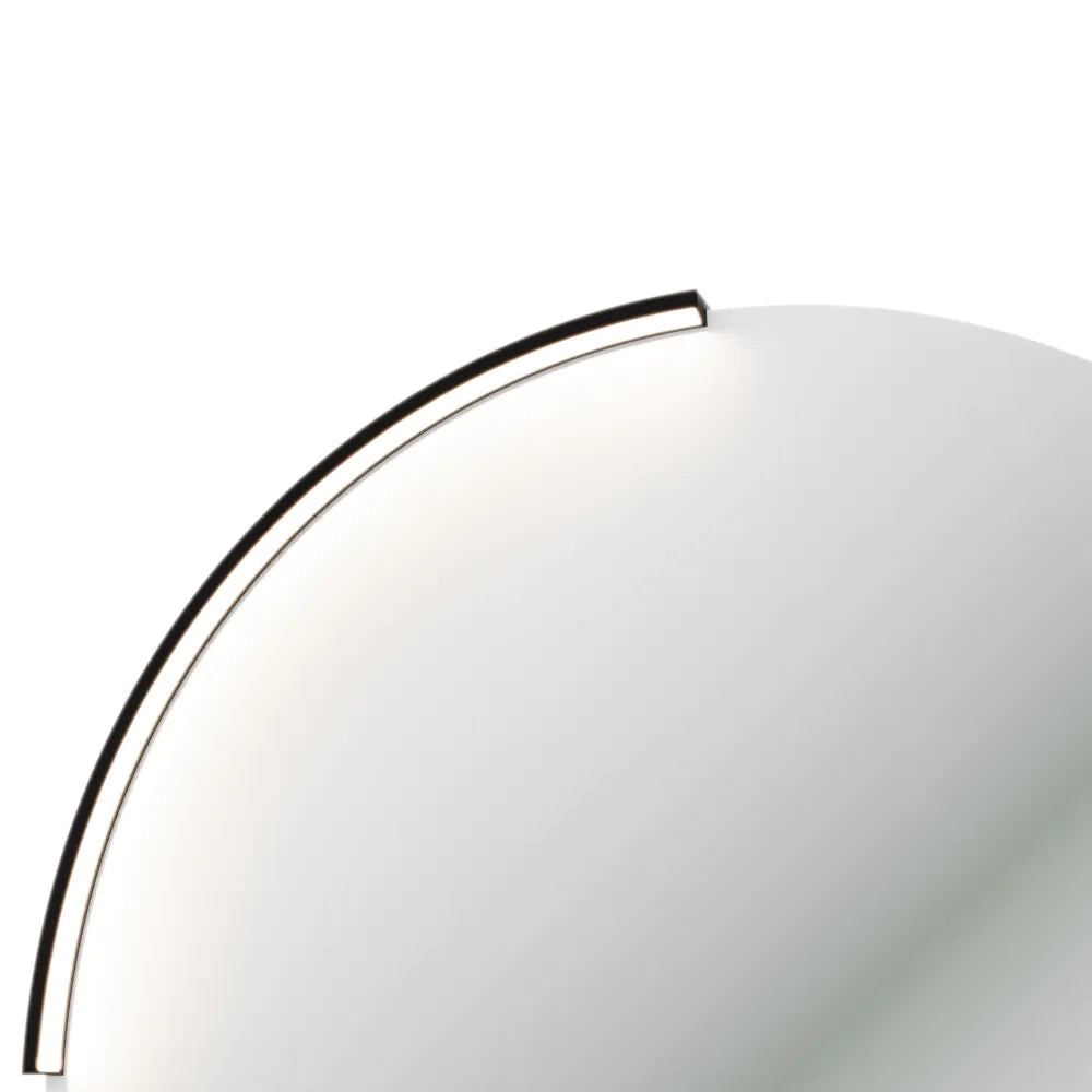 Applique led per specchio tondo 60cm in alluminio nero opaco IP44 4000K | Moon