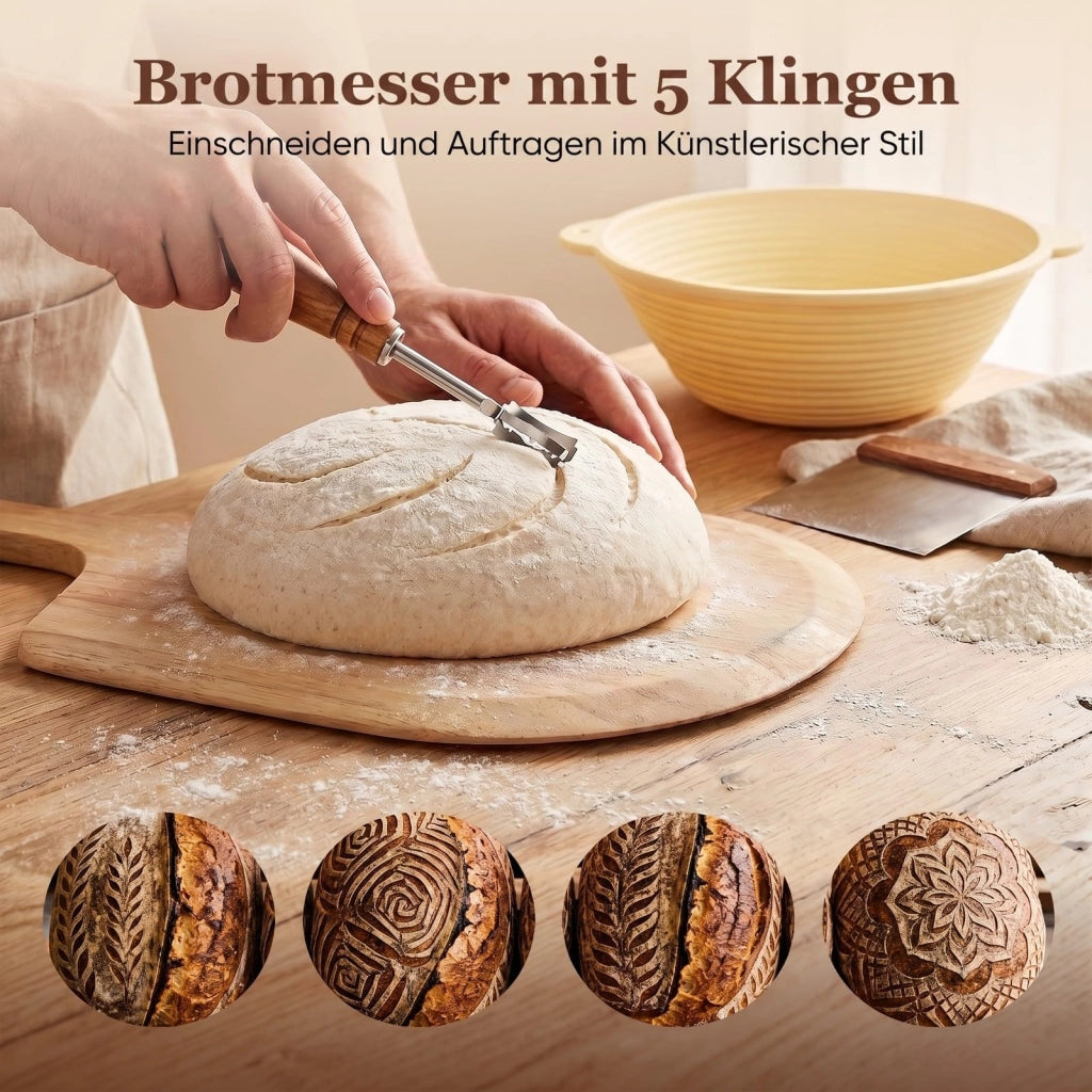 Set di fermentazione da 11 pezzi (beige) – Kit per la panificazione per principianti