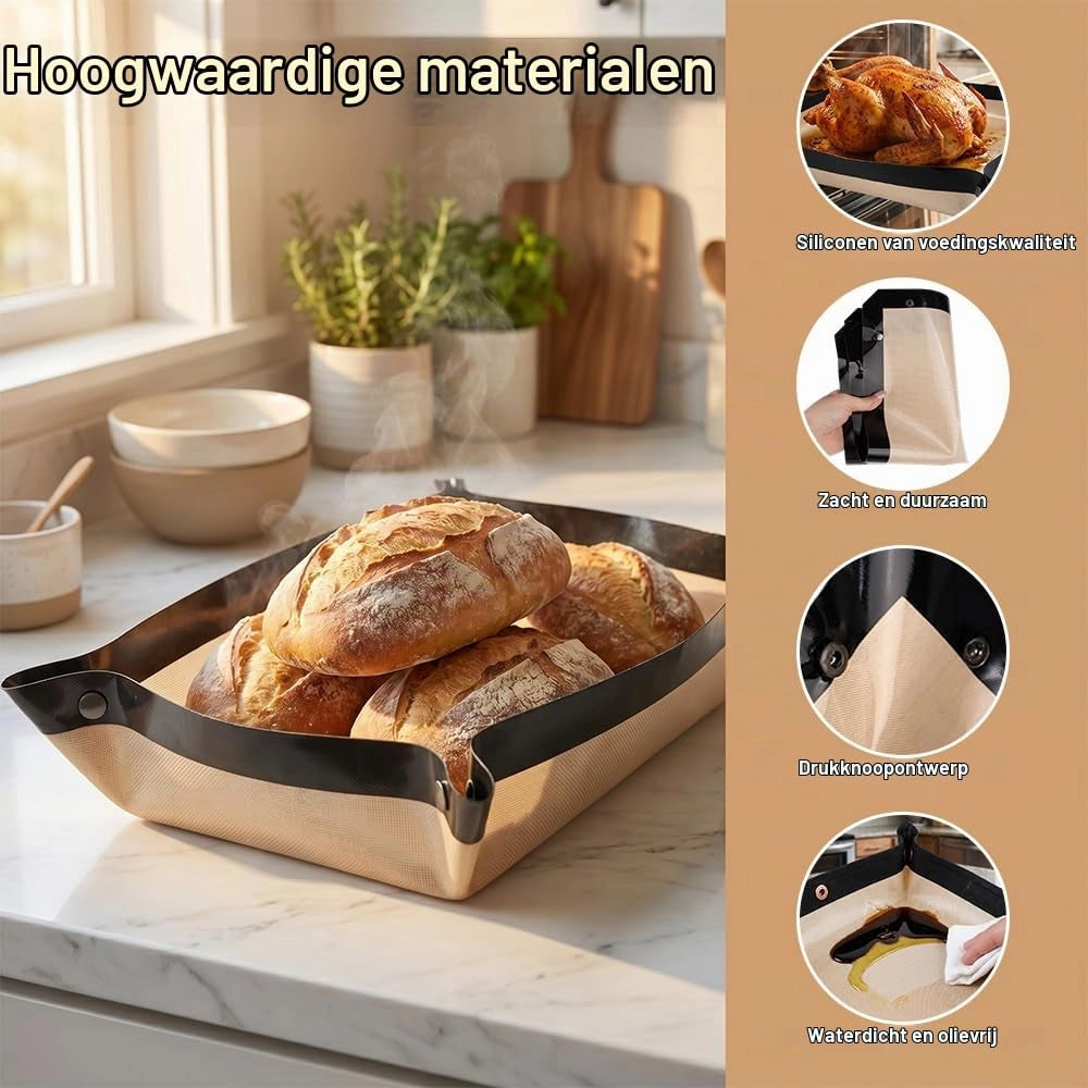 2 tappetini in silicone per la cottura, dimensioni 42x29,5 cm, rettangolari, con rivestimento antiaderente