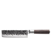 Coltello Nakiri da 18 cm, forgiato a mano, acciaio 440C, manico in legno di wengé