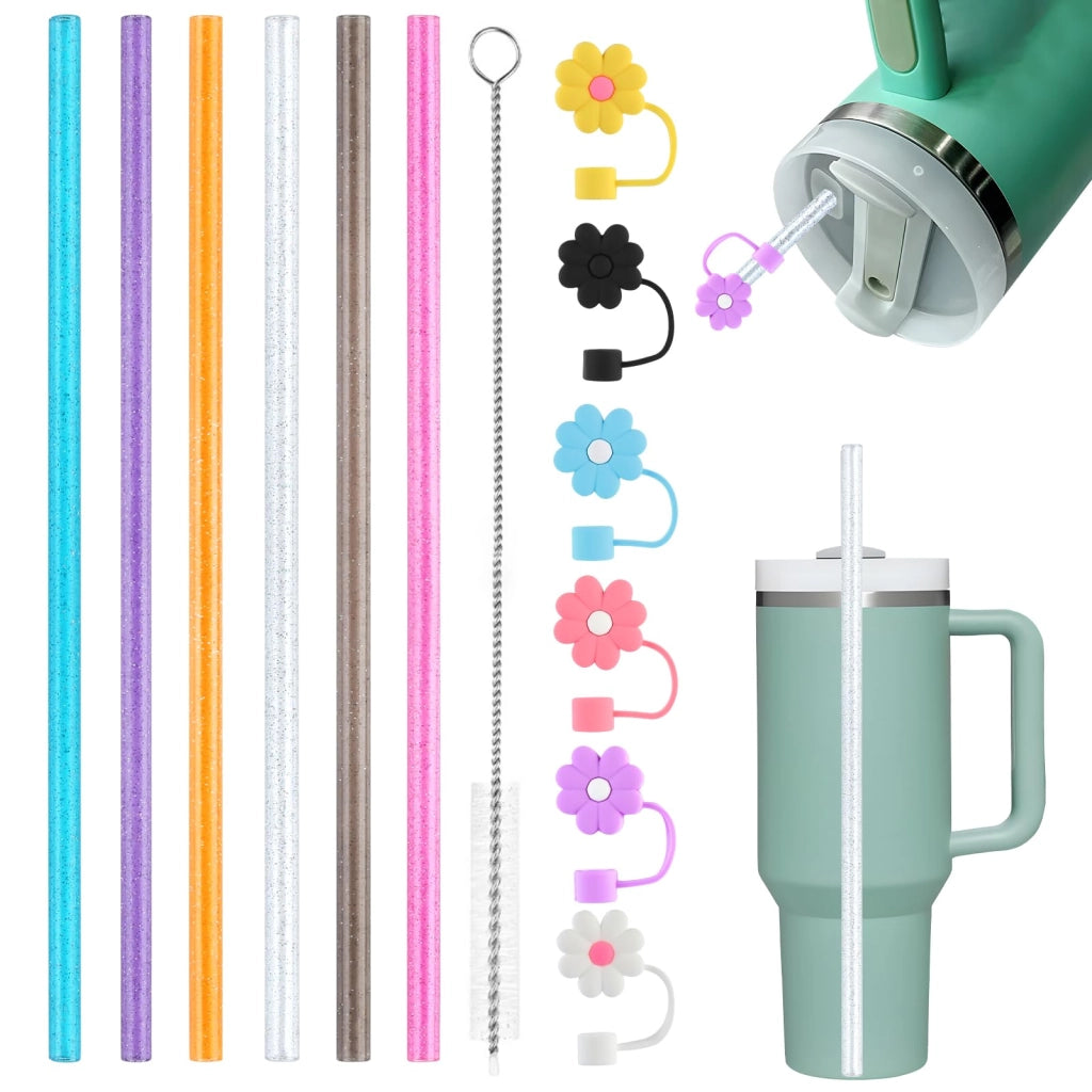 Set di cannucce per Stanley Cup, 13 pezzi, riutilizzabili, 30,5 cm