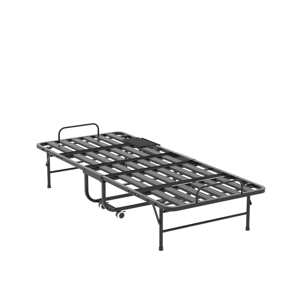 LETTO Pieghevole 80x190 cm in Metallo Nero con materasso incluso