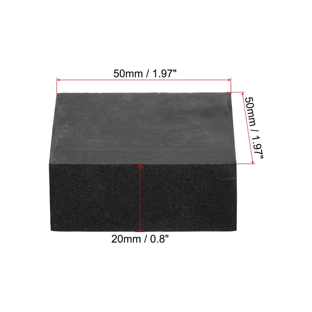 Set di 4 supporti antivibranti, quadrati, 5x5x2 cm, colore nero