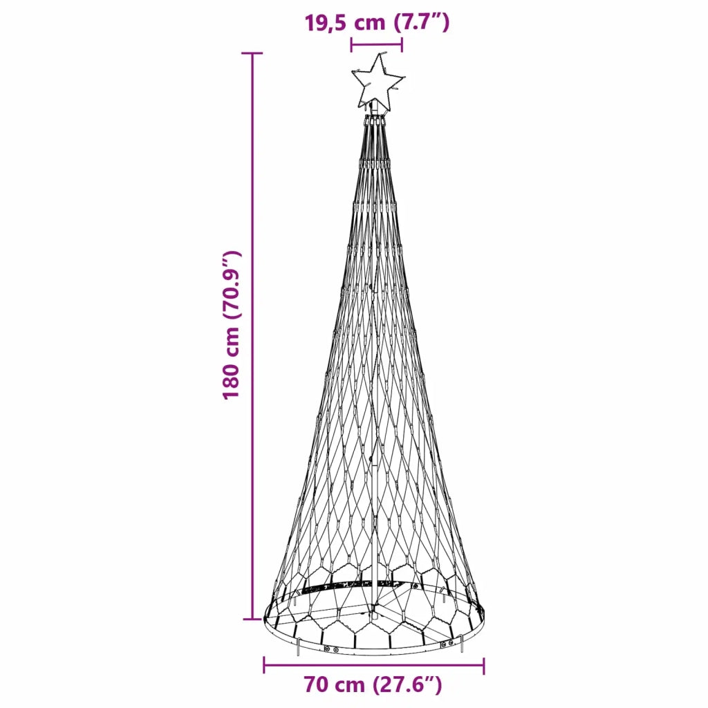 Albero di Natale LED Bianco caldo 184,5 cm Metallo 42018779