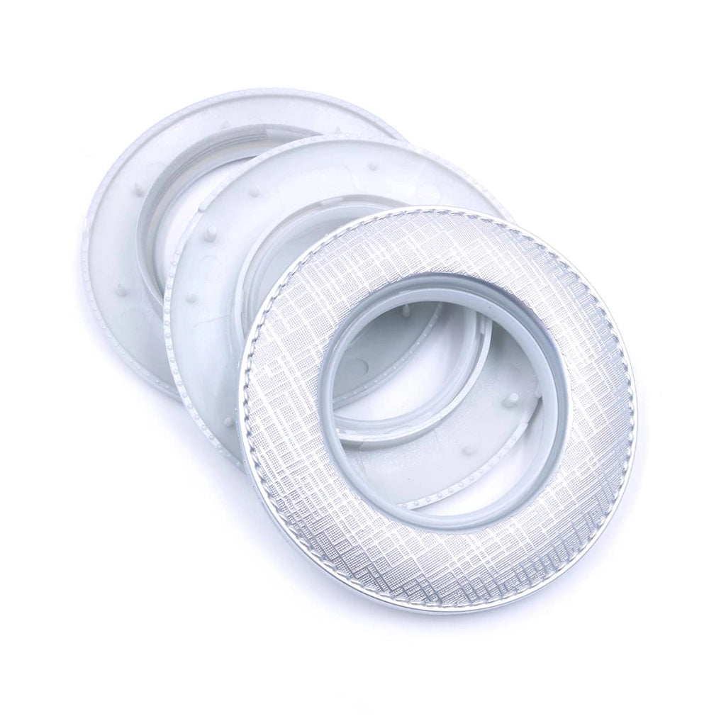 Anelli per tende, 25 pezzi, 40 mm, a quadretti, color argento, a basso rumore