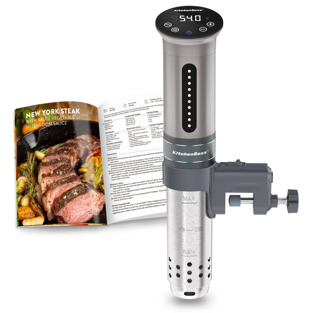 Asta per cottura sottovuoto, 1100 W, 40–90 °C, grado di protezione IPX7, controllo touch LED, acciaio inossidabile