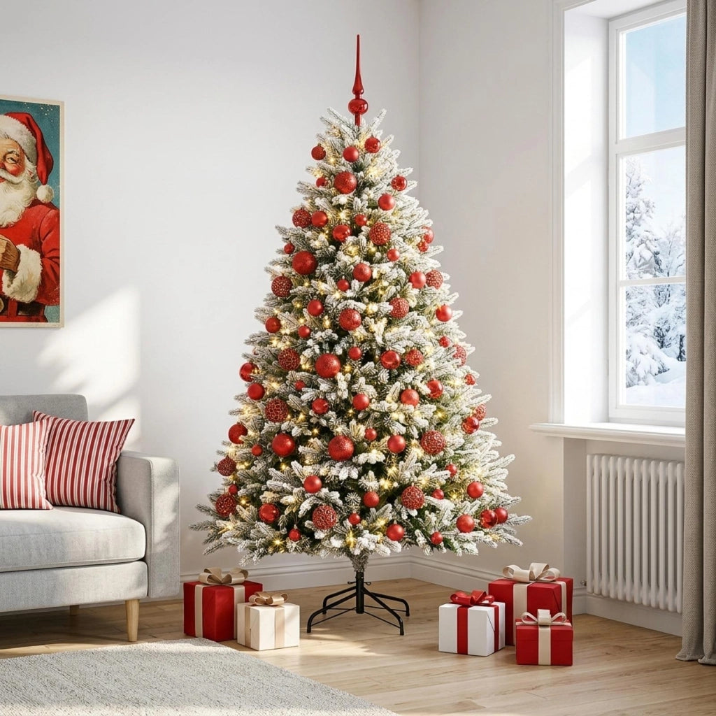 Albero di Natale Artificiale con Palline 180 cm 300 LED 3466855