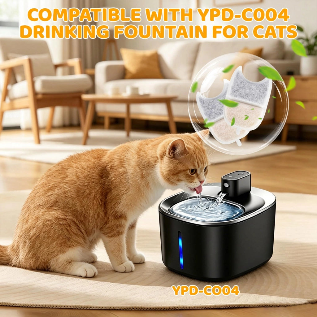 Set di 12 filtri di ricambio per fontanelle per gatti, compatibili con il modello YPD-C004
