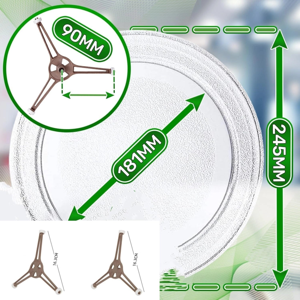 Supporto per il piatto rotante del microonde, a 3 bracci, 24,5 cm, in PP