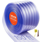 MS-0010 tenda a strisce trasparente PVC, 45,7 m x 30,5 cm, strisce per porte a coste, rotolo grande resistente per garage, magazzini e supermercati