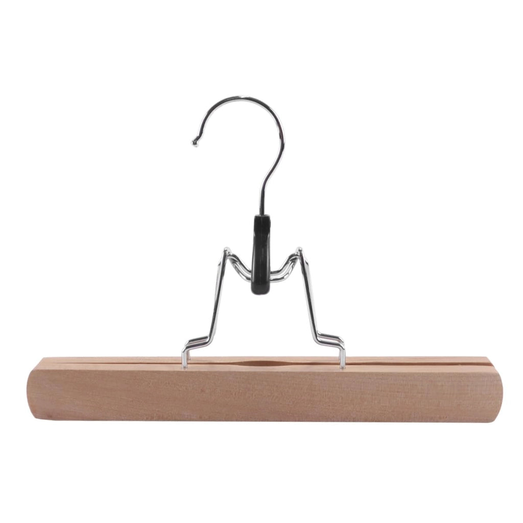 Grucce per abiti in legno con morsetti, dimensioni 25x3 cm, confezione da 5 pezzi, colore giallo naturale