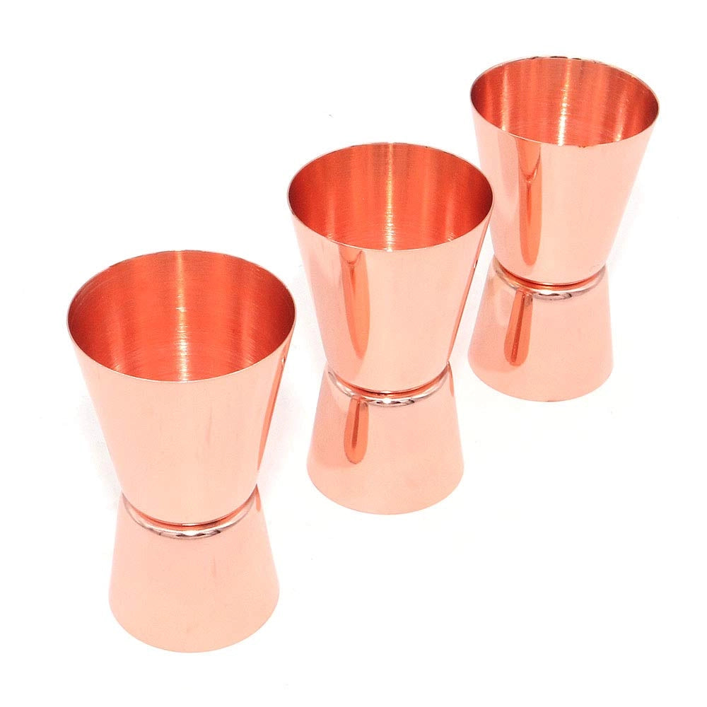 Set di 3 misurini per cocktail, capacità 15/30 ml, in acciaio inossidabile, finitura oro rosa