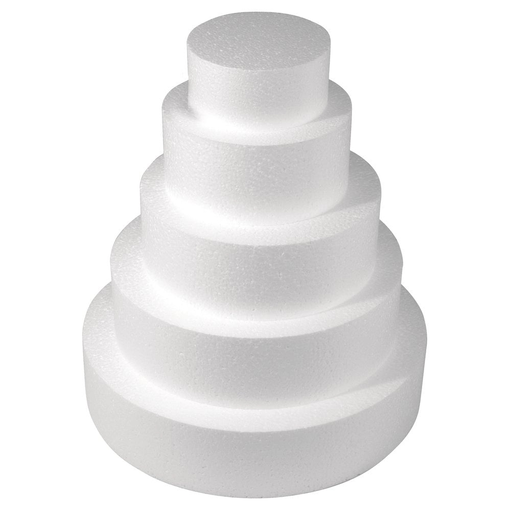 Disco in polistirolo, rotondo, di circa 30x7 cm, bianco, ideale per torte e lavori manuali