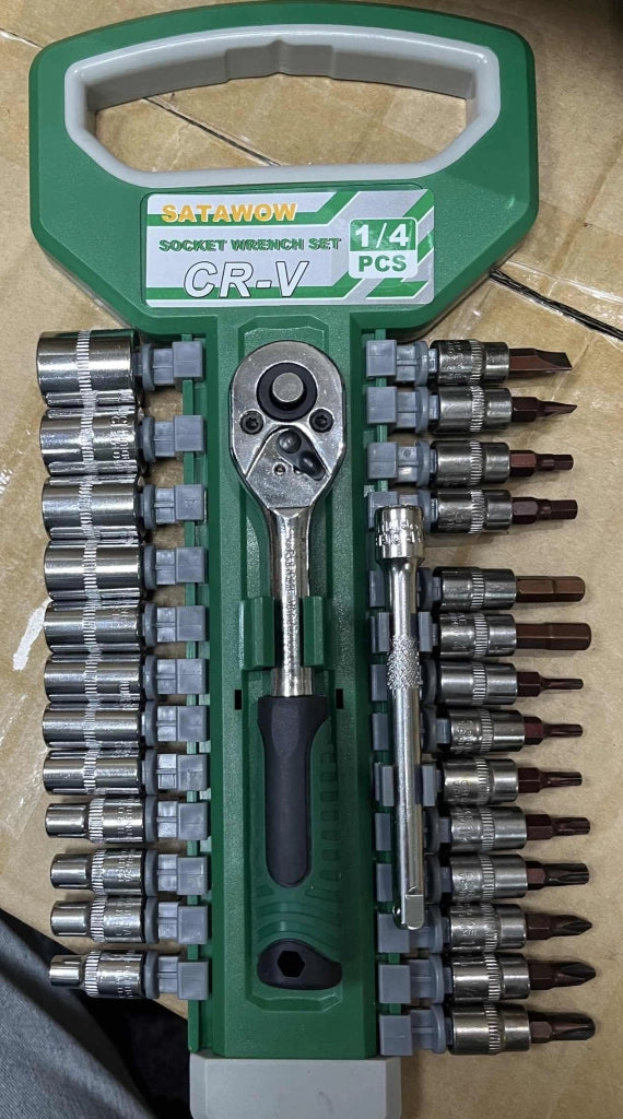 Set di chiavi a bussola da 1/4 di pollice, 28 pezzi, 4 mm - 14 mm