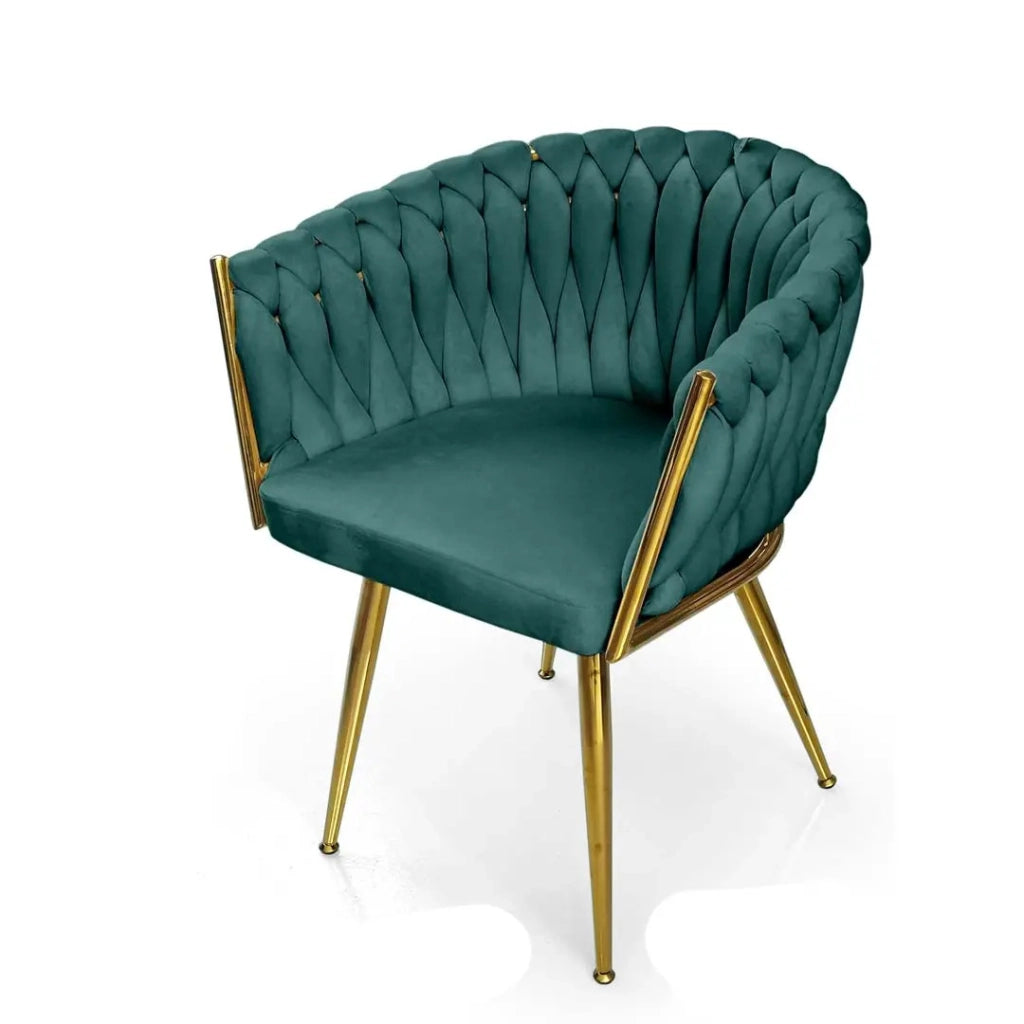 Set due poltrone in velluto verde cm 63x43x80h