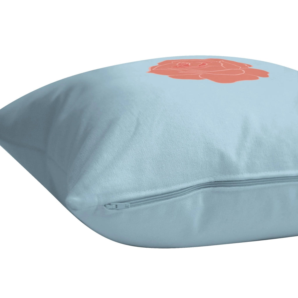 Custodia per cuscino 45x45 cm, colore azzurro chiaro, in poliestere, 1 pezzo, con cerniera invisibile