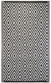 Tappeto da esterno, 90x150 cm, motivo a carlo, resistente alle intemperie, colore nero