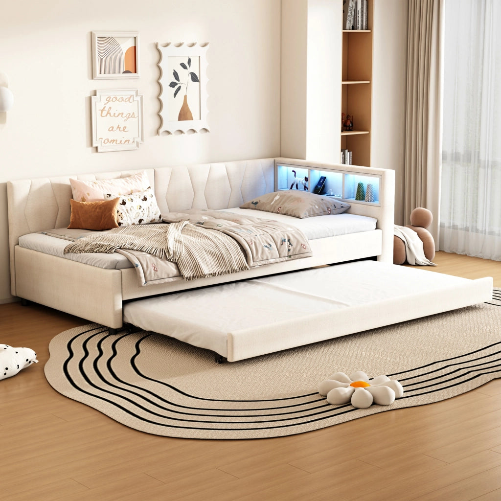 Letto singolo 90 x 200 cm con letto estraibile