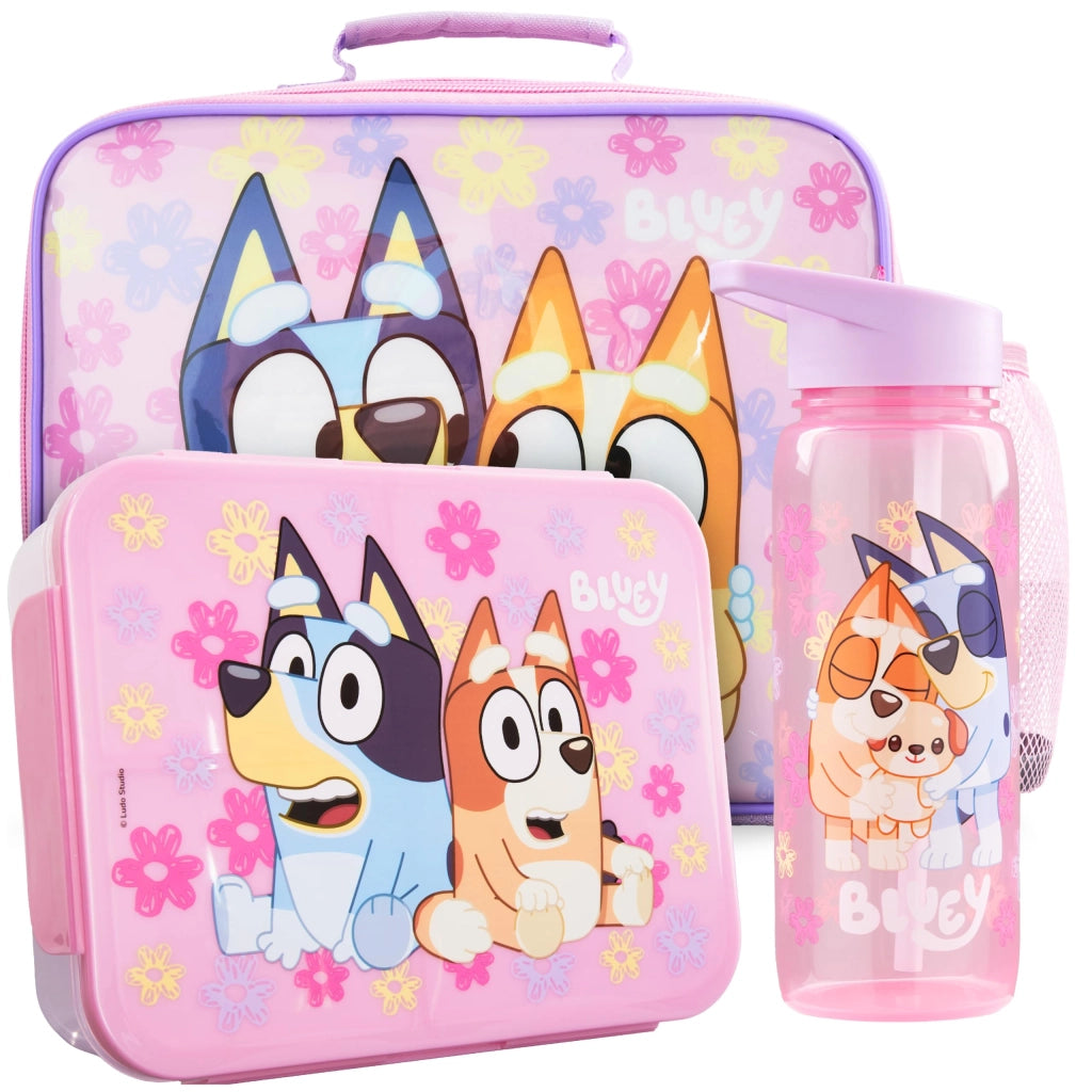 Set da pranzo Bluey per bambine: borsa termica, Bento Box e borraccia 3 pezzi