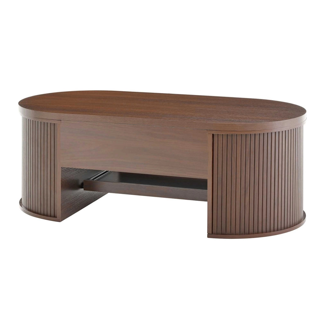 Tavolino da salotto con estensibile; mdf; naturale noce
