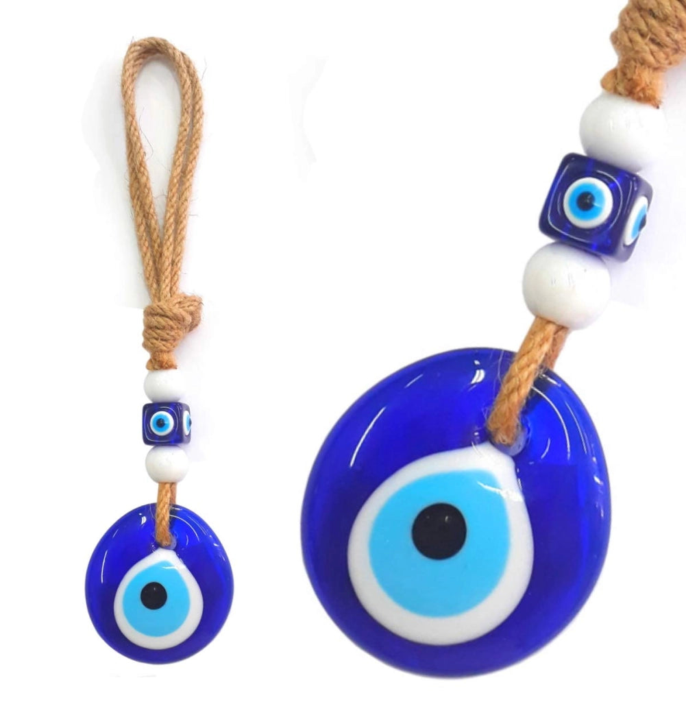 Nazar Boncuk Malocchio Appeso a Parete 24 cm Ornamento Amuleto Decorazione Occhio Azzurro Turco Ciondolo in Vetro