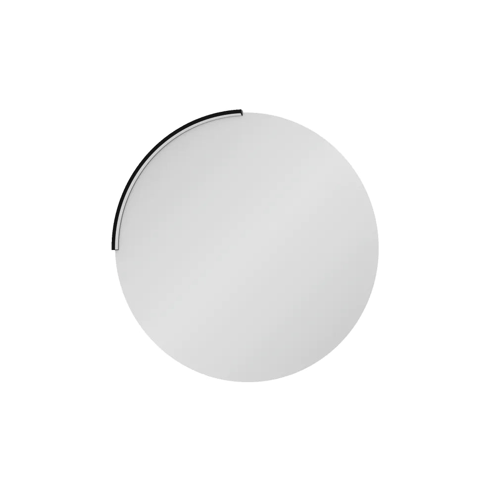 Applique led per specchio tondo 60cm in alluminio nero opaco IP44 4000K | Moon
