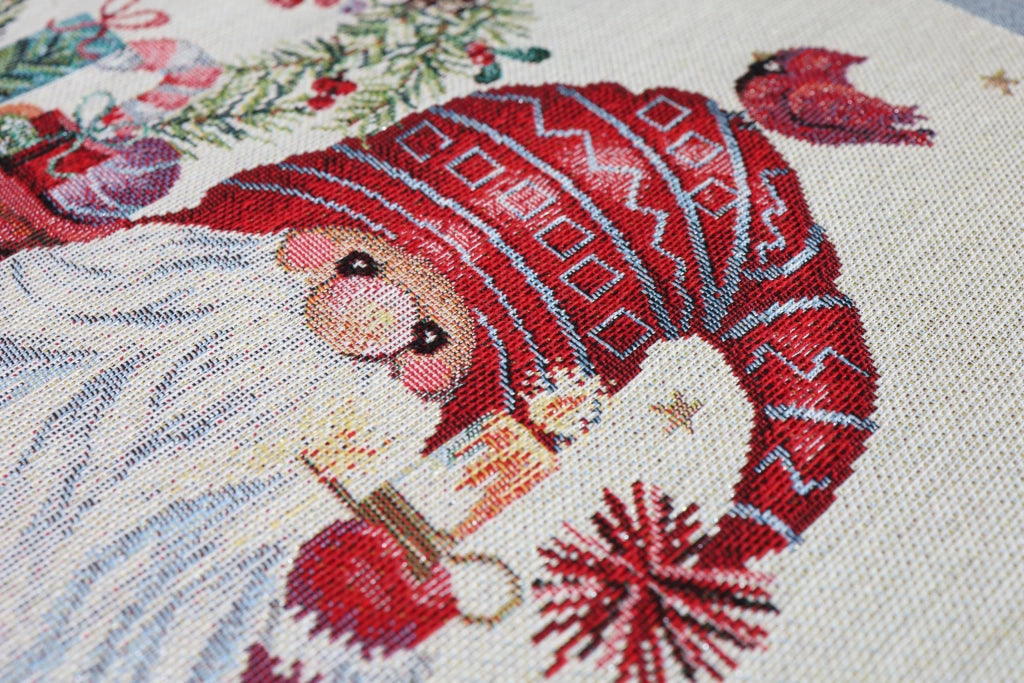 Runner da tavolo 140x45 cm, tessuto jacquard, motivo natalizio, lavabile