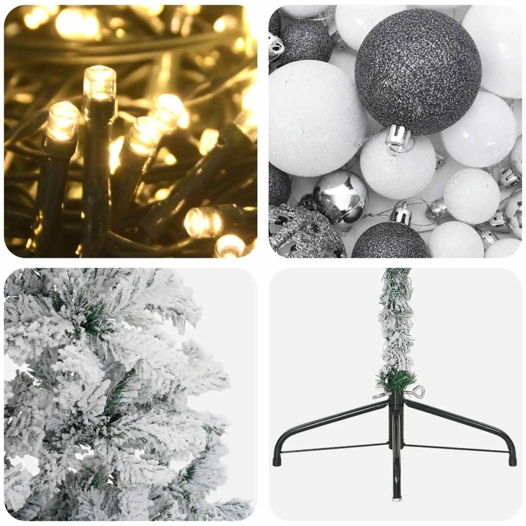 Albero di Natale artificiale con palline 210 cm 300 LED 3460883