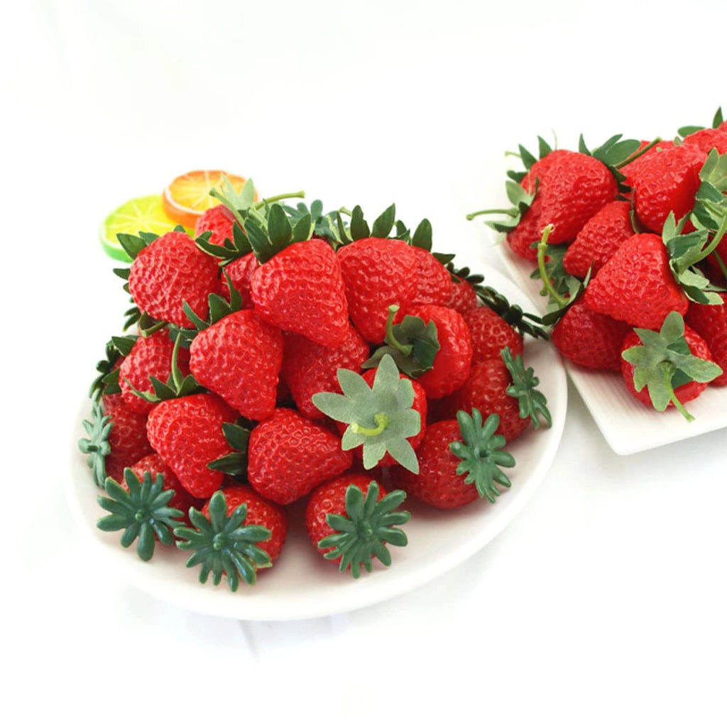 Fragole decorative, 20 pezzi, rosse, 3,2 cm, realizzate in plastica