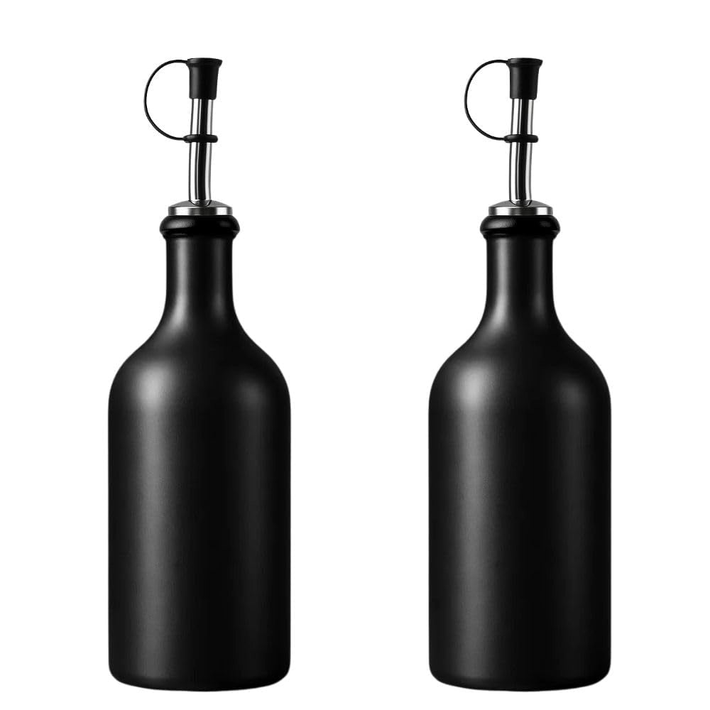 Set di 2 brocche in Vetroceramica nera, capacità 500 ml, con beccuccio dosatore