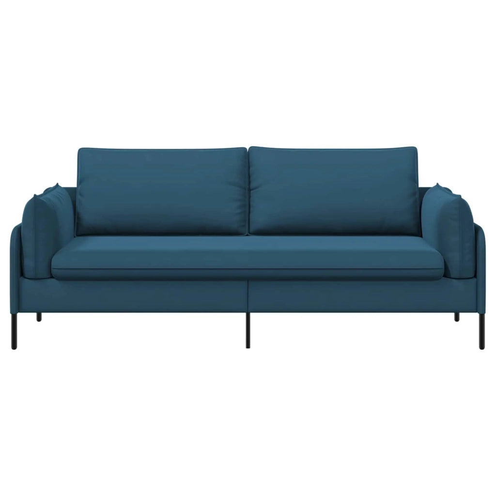 Divano 3-Persone 3 posto Blu 222 x 81 x 89 cm Velluto 42048651