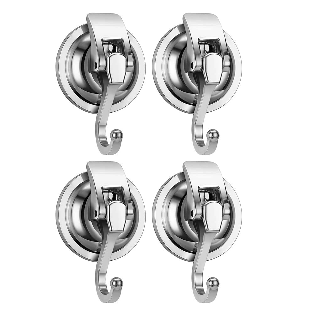 Set di 4 ganci a ventosa, argentati, riutilizzabili