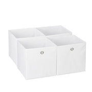 Set di 4 cesti pieghevoli, dimensioni 30x30x30 cm, colore bianco