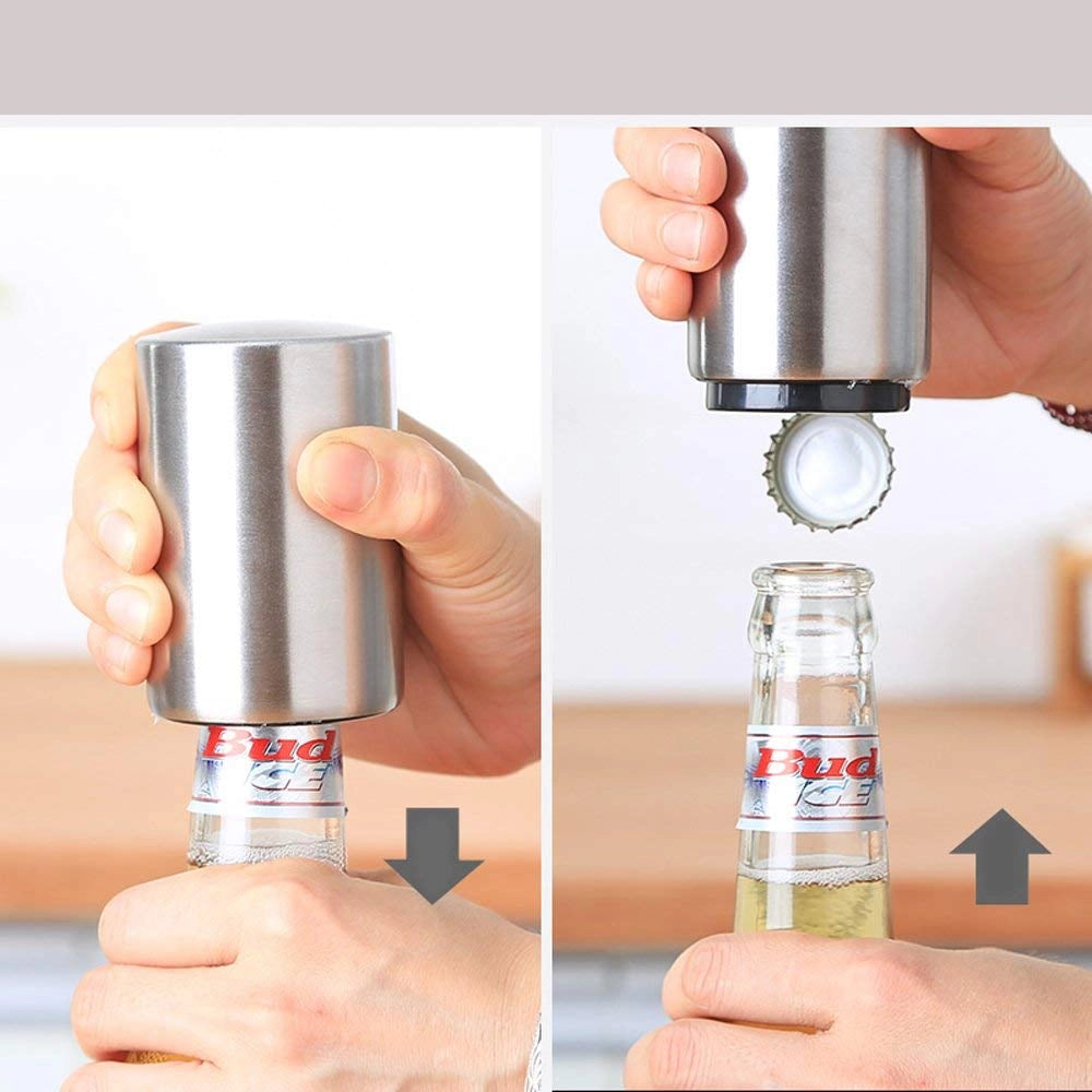 6 apriscatole automatici magnetici, per birra, in acciaio inossidabile
