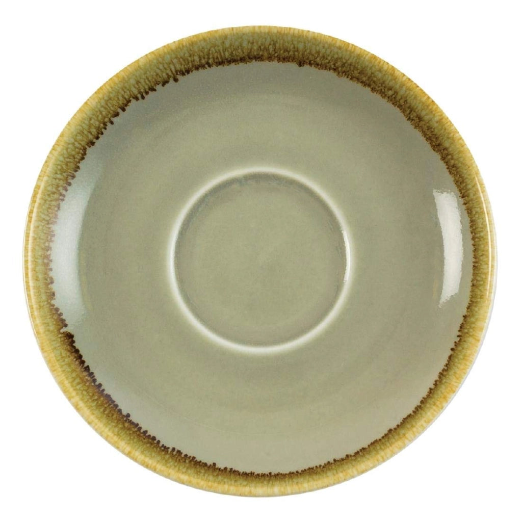 Set di 6 piattini per cappuccino, diametro 160 mm, in porcellana, dipinti a mano